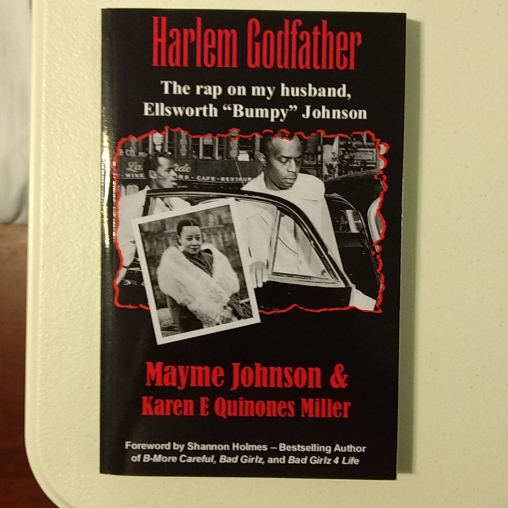 Paperback copy of Harlem Godfather.